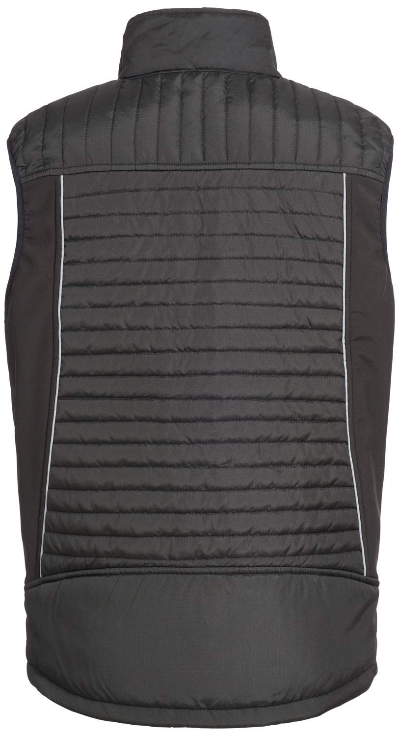 Nitras Motion Tex Plus Arbeitsweste - gesteppte Softshell-Weste mit Reflektoren - warm & robust für Arbeiter, Handwerker, Outdoor-Enthusiasten - Schwarz, M