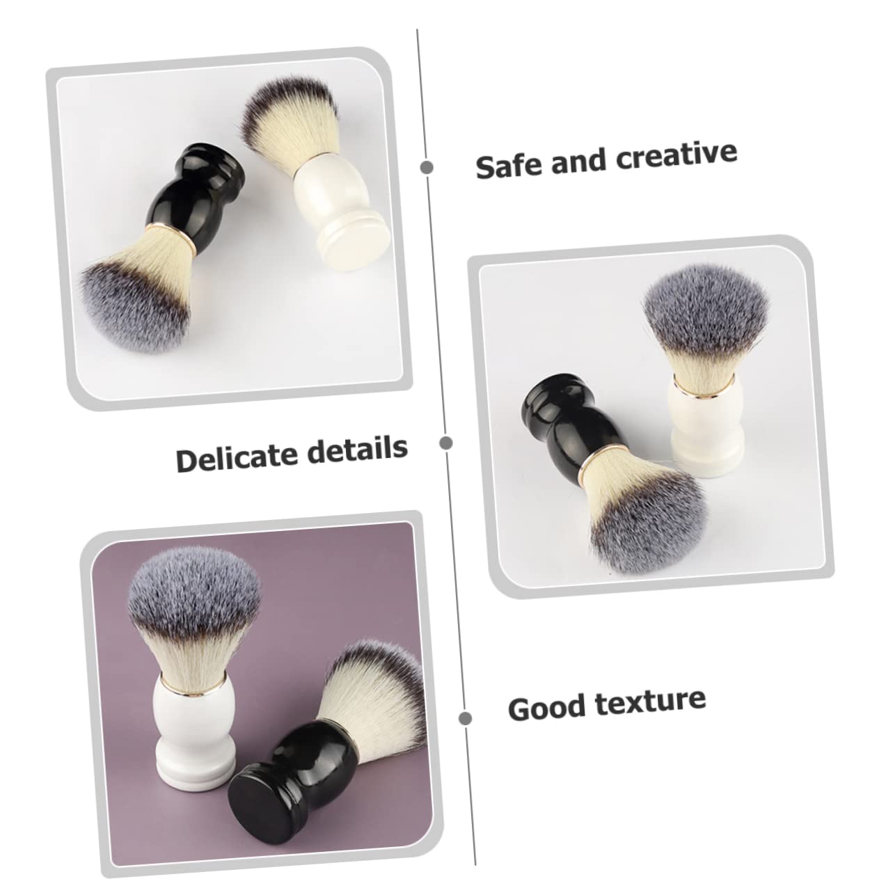 2Pcs Beard Shaving Brush Soft Nylon Bristles for Lathering Soap for Barbers and Home Use Gentle Exfoliation for All Beard Types Black and White Colors
