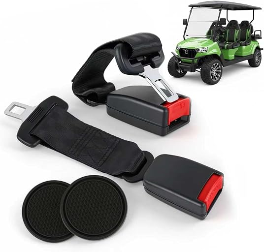 2 PCS Universal Golf Cart Seat Belt Kit for EZGO, Yamaha, Club Car, Front & Rear Seat Compatible (No Bracket Included)