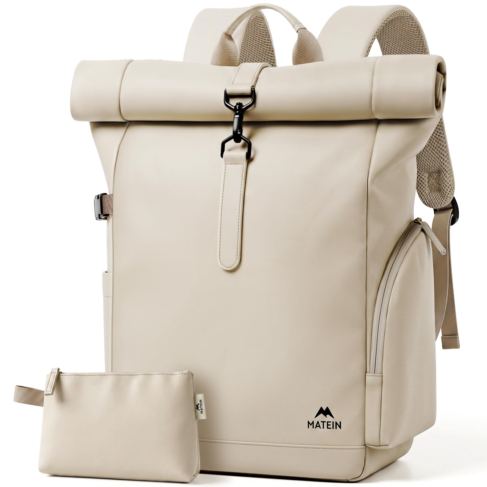 MATEIN HER Zaino Rolltop Donna Espandibile, Zaino Impermeabile con Porta PC