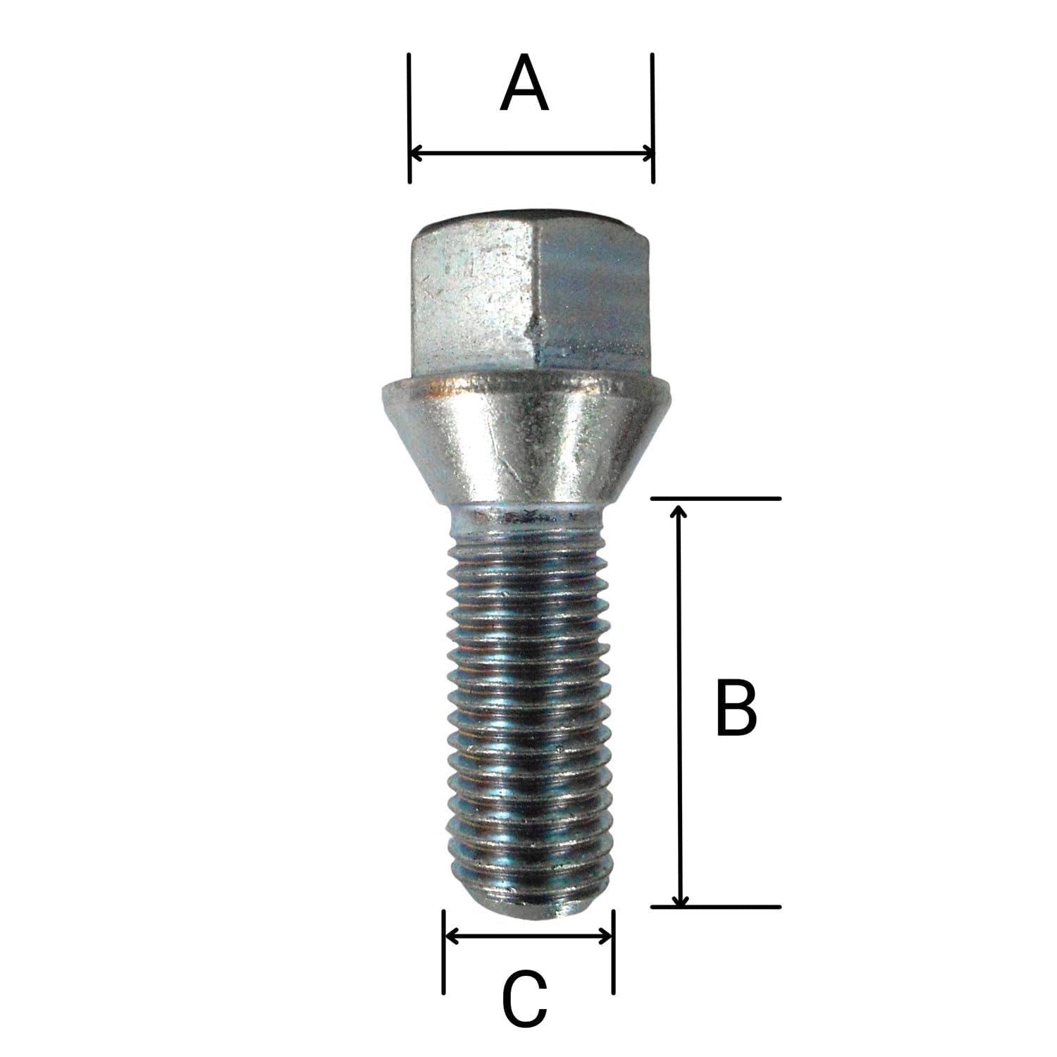 20 Radschrauben Radbolzen Kegelbund silber M12x1,25 26mm (SW17) kompatibel mit Alfa Romeo, Citröen, Fiat, Lancia, Opel, Peugeot