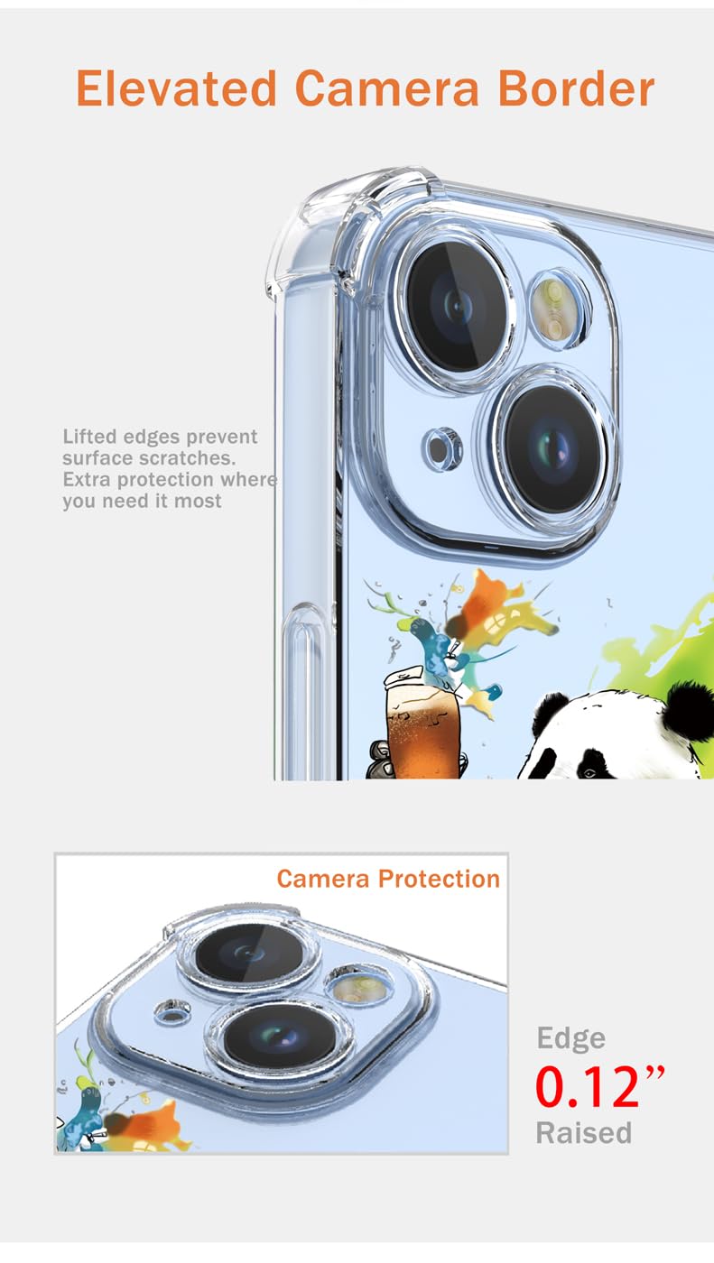 Cover Trasparente Con Motivo Panda Per Xiaomi Redmi Note 14 4G – TPU Morbido, Antiurto E Cordino Incluso - 5