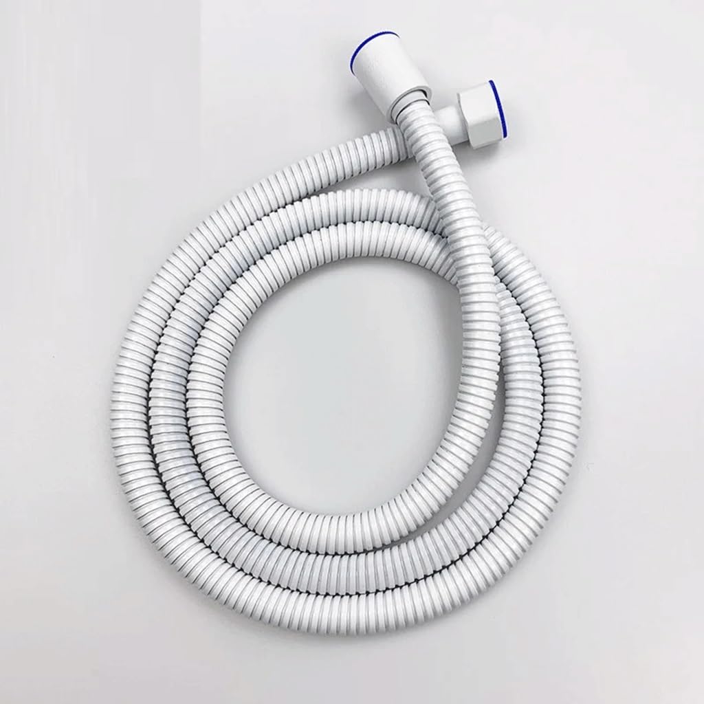 Conector flexible de manguera de ducha de acero inoxidable de 120 cm, extensión de tubo de agua para ducha de baño y tubo de fontanería fácil de instalar, color blanco