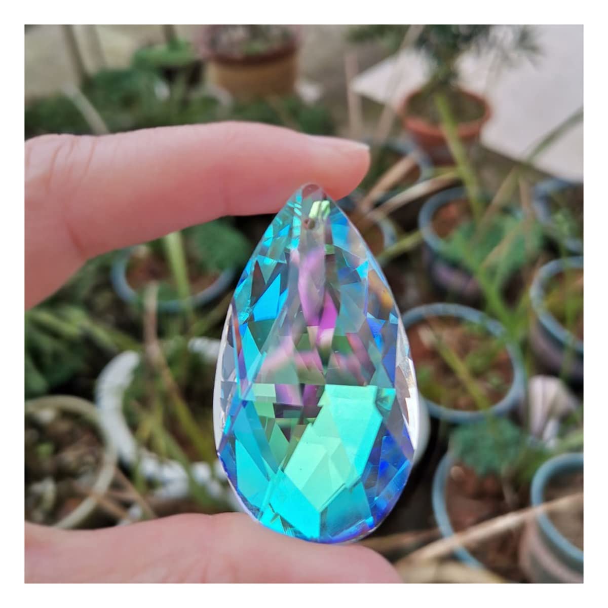 YUZGUHEY 5pcs AB Color Hanging Pendant Crystal Prism Chandelier Parts Decoration Crystals Lighting Lamp Replacement