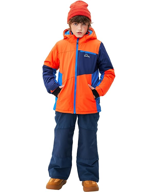 SMONTY Kids Ski Suit Girls Boys Snowsuits Winter Ski Jacket & Bib Pants Set Snowboard Waterproof Windproof Warm Coat(14-16 Years,Orange) by SMONTY - Used condition - US$33.65