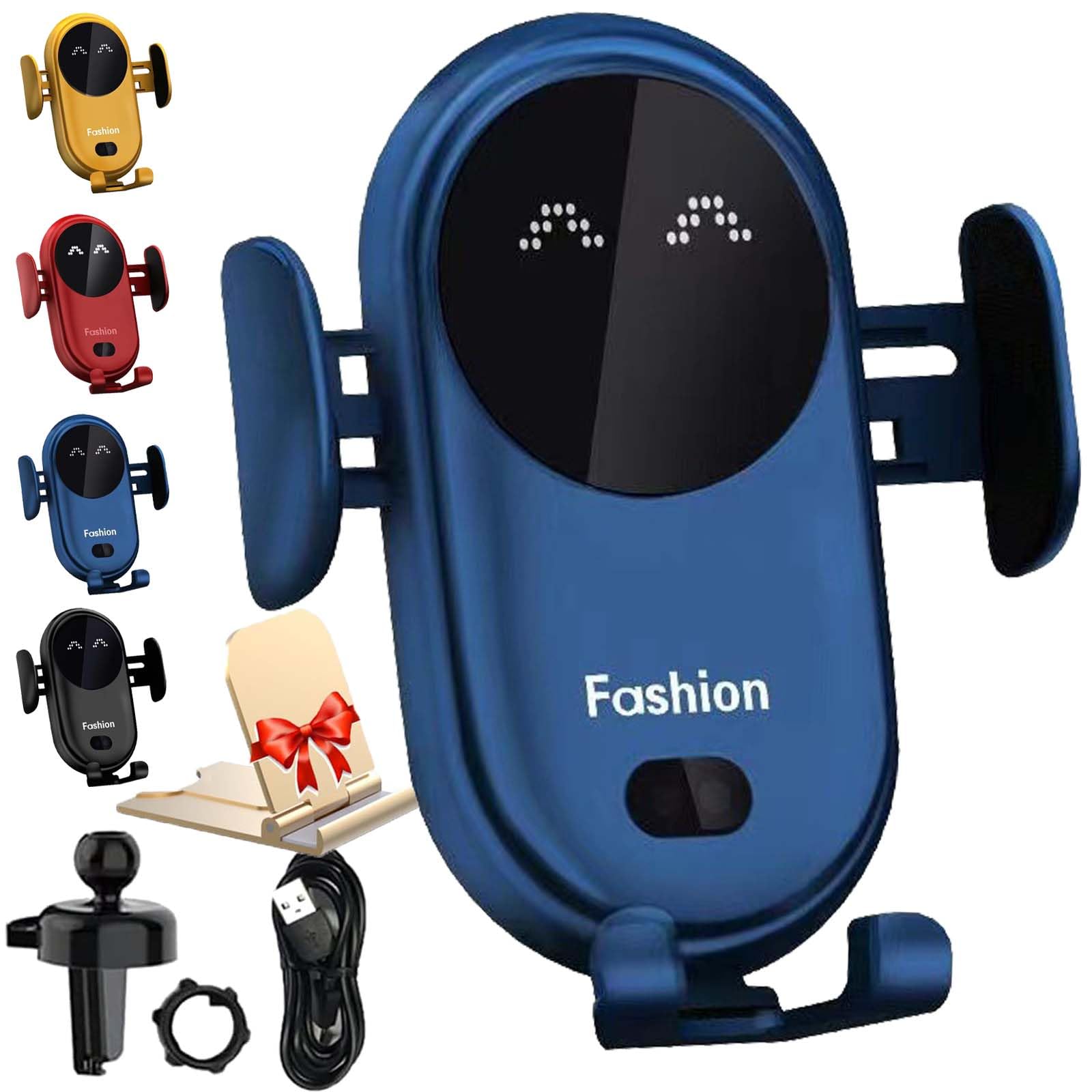 Shoe Daisy Car Phone Holder, Shoes Daisy Phone Holder, Gumaxx Phone Holder, Smart Car Wireless Charger Phone Holder, 2 in 1 Holder & Wireless Charger, Auto Sensing Car Chargers (A-Blue)