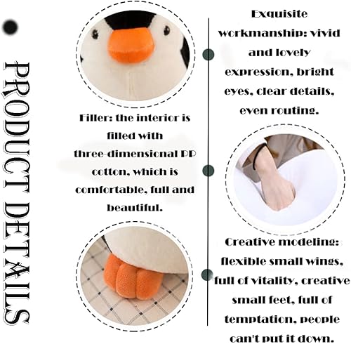 Miniatura 3 de CHELEI2019 Almohada de peluche de pingüino de 11 pulgadas, diseño de pingüino bebé, regalo para niños