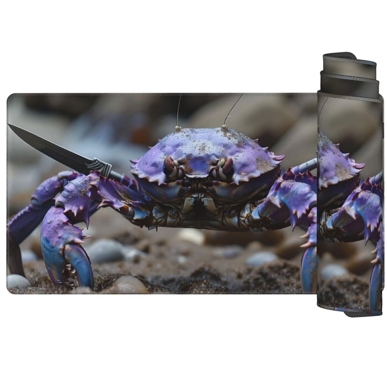Alfombrilla Ratón Cangrejo Alfombrilla Ratón XXL 1600 x 800 mm, Animal Mouse Pad Gaming con Bordes Cosidos, Impermeable Mousepad XXL Base de Goma Antideslizante Duradera, Mouse Pad para Oficina Q988