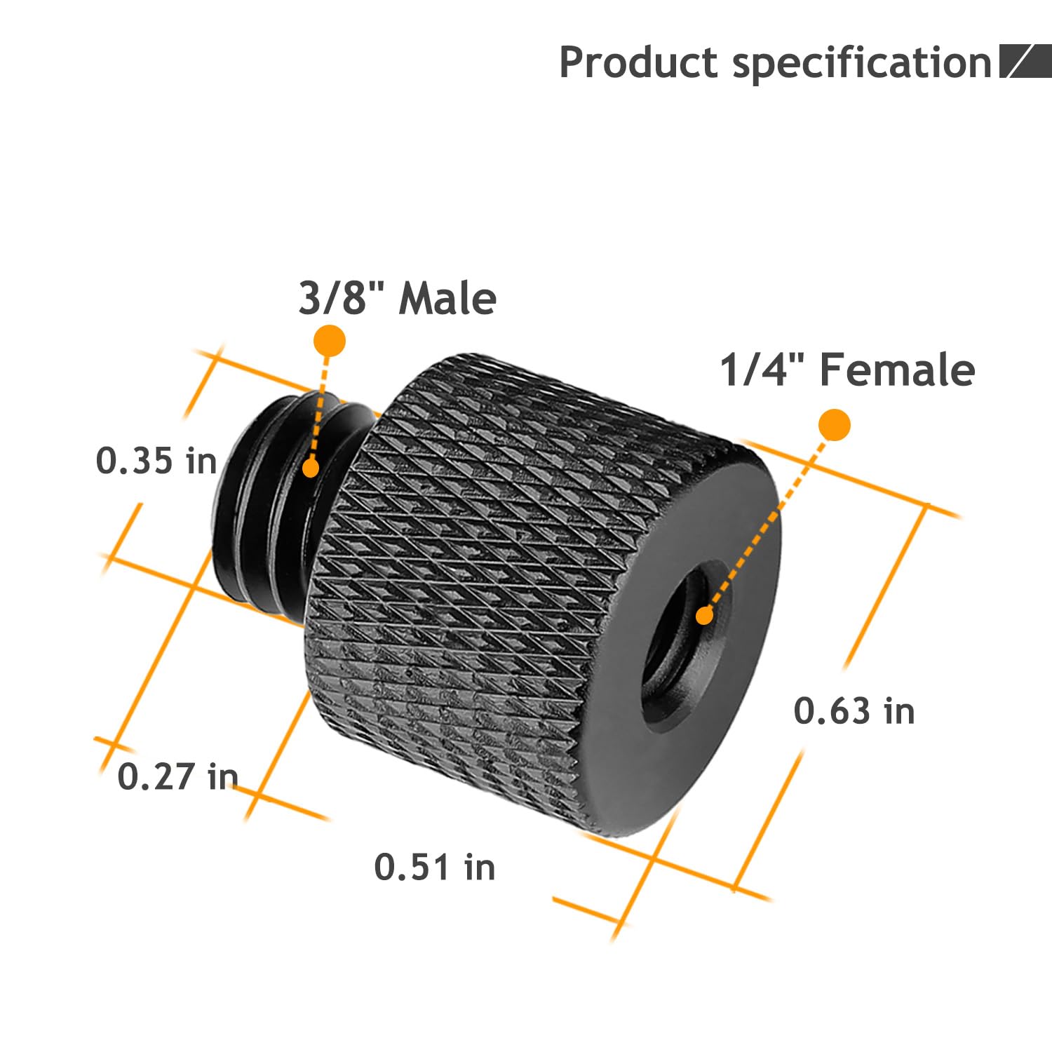 Frgyee Camera Screw Adapter Thread 1/4" Male to 3/8" Female and 3/8" Male to 1/4" Female Adapter with Personalised Silicone Ring for Camera Monitor Tripod - Image 3