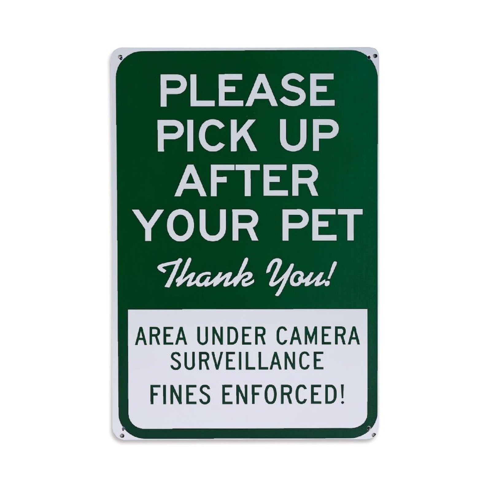 Jdfenggu Vintage Please Pick Up After Pet Area Under Camera Surveillance Fines Enforced Retro Metal Tin Sign, Decor Art Poster For Bar, Home, Man Cave, Kitchen, Laundry Room Gift 8X12inch