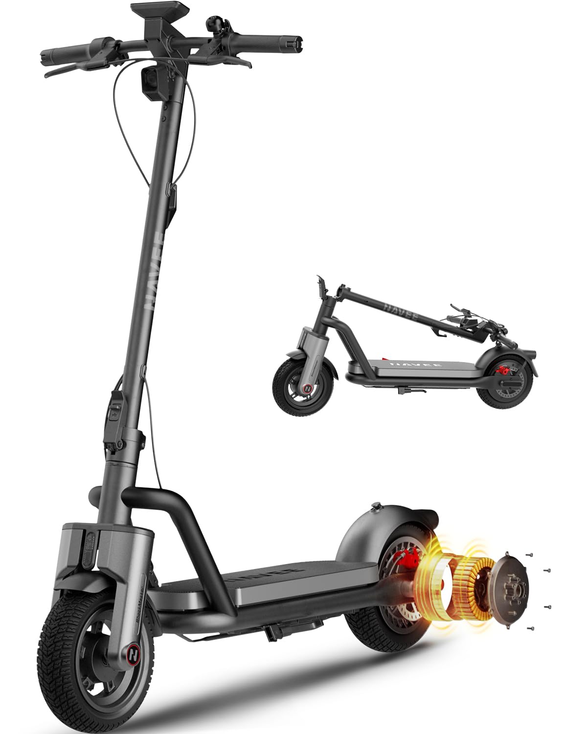 NAVEE N65i II Trottinette Electrique Adulte, 70KM Longue Portée, Moteur 1350W, Trotinette Électrique Pliable, App & Clignotants, Pneus 10,5" Larges, Freins Triples, Charge 150kg, TCS Antipatinage