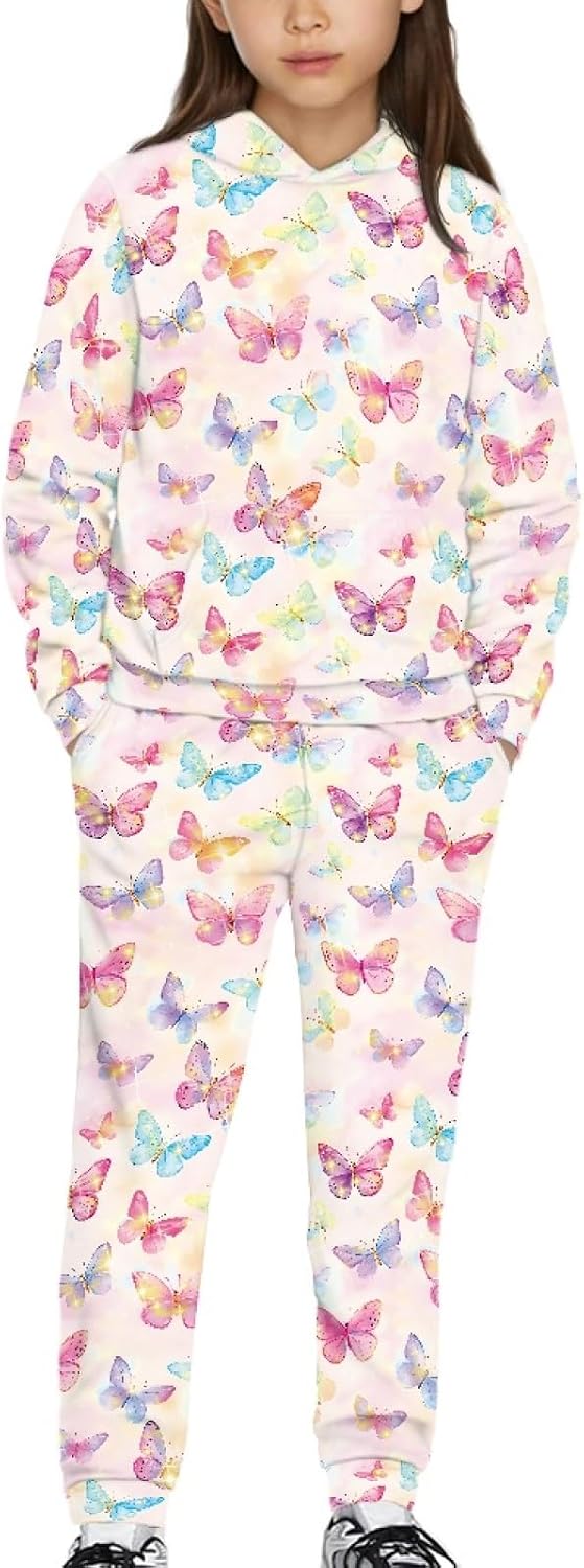 HUIACONG Sweat Suit for Girls Sweat Set for Kids Children Sweatsuits