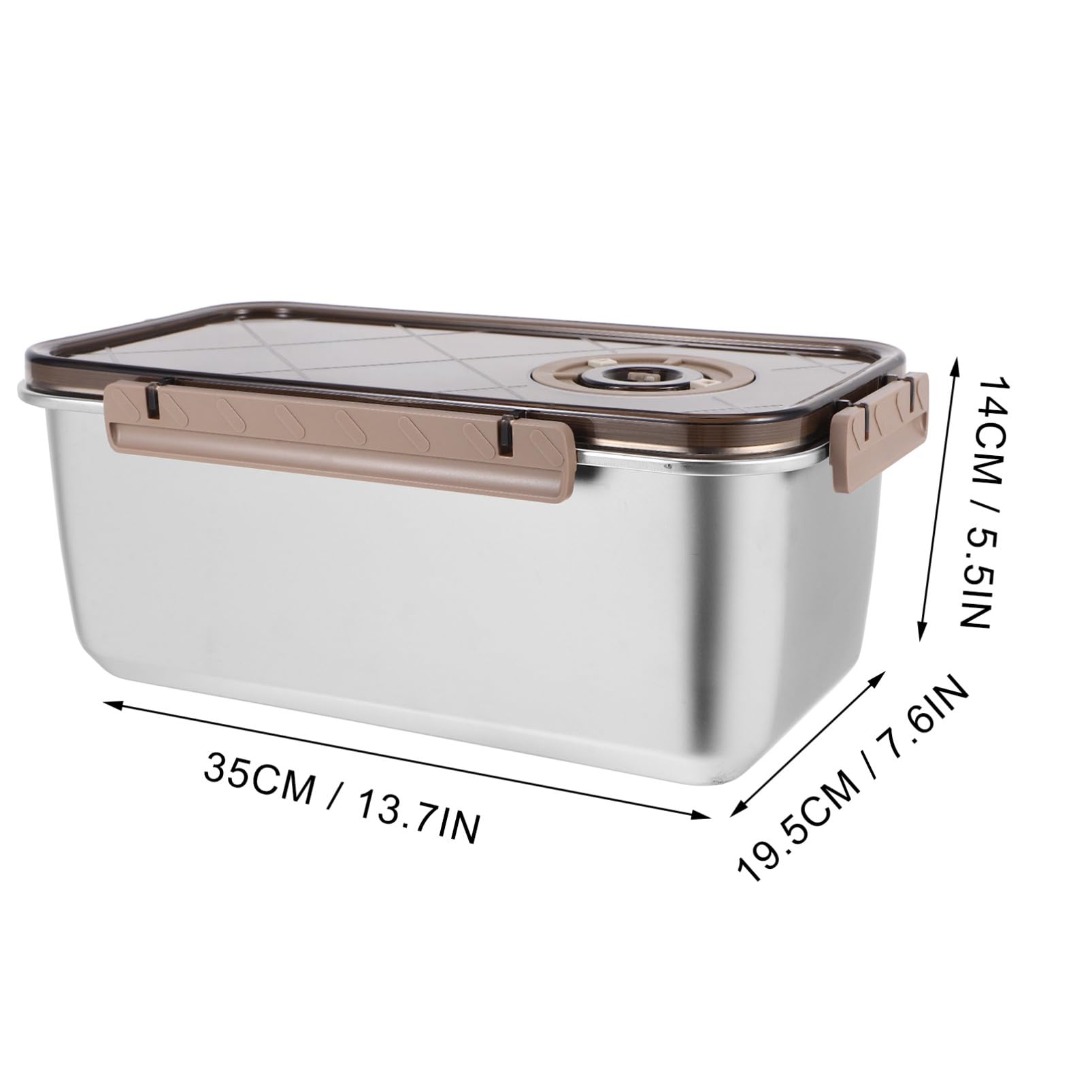 Cabilock Contenedor de Alimentos de Acero Inoxidable 5, 8 L Hermético | Almacenamiento en Nevera y Cocina, Apto para Comida Seca y Marisco, Tapa Sellada con Fecha