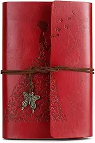 Diário Vintage Feito à Mão, Caderno de Viagem A6 em Couro com Encadernação Artesanal e Folhas Soltas, Bloco de Notas de Bolso