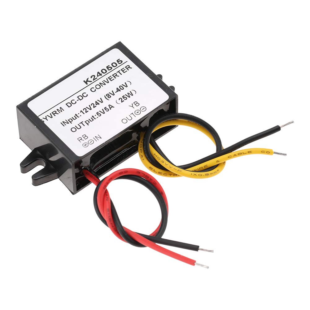 GYVRM-K240505 Przetwornica DC na DC Nieizolowany moduł Obniżający DC12V/24V na DC5V 5A 25W moduł Transformatora Obniżającego Regulator Wodoodporny Zasilacz Samochodowy