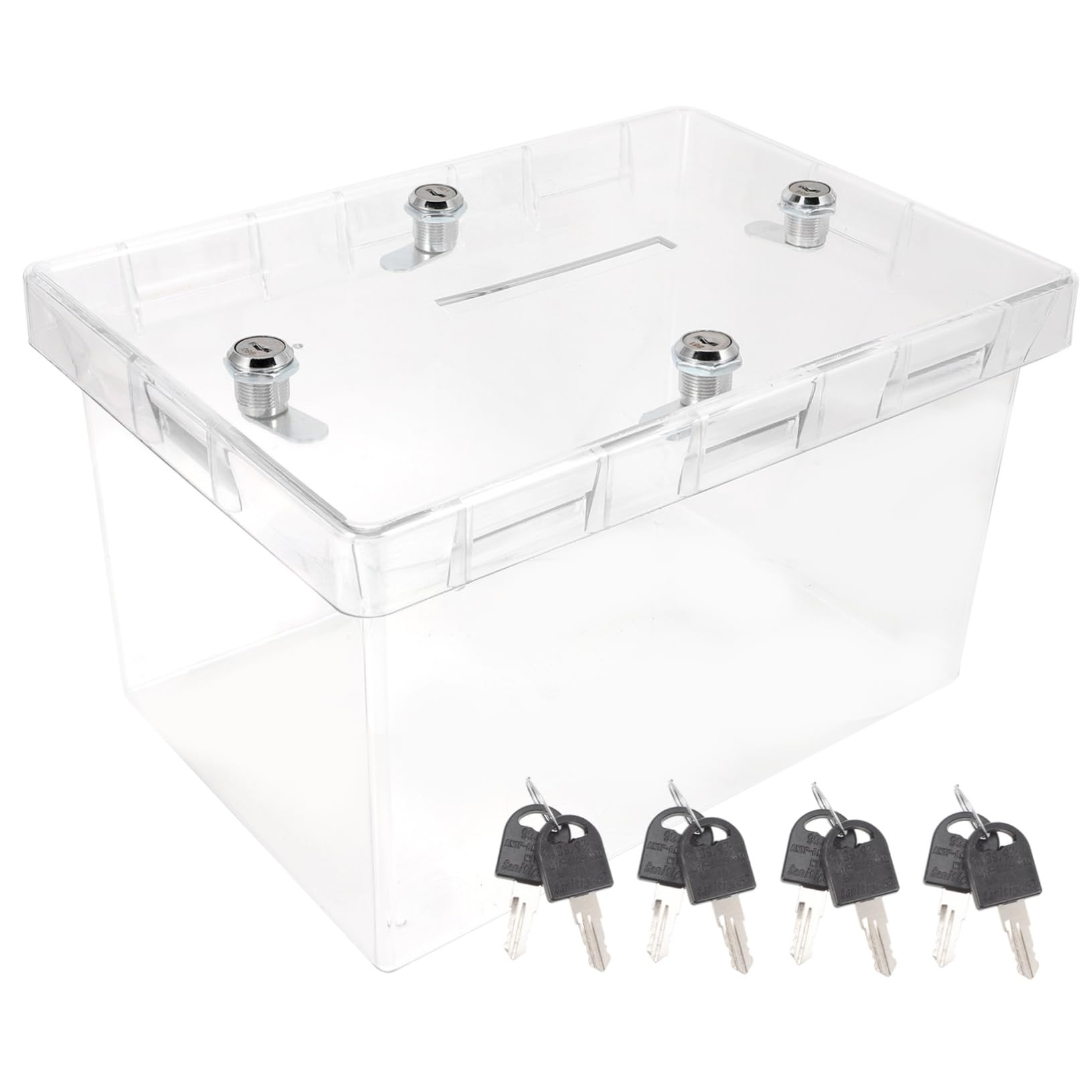 Ciieeo Box 4 Acrylic Clear Wedding Card Box with Locks and Keys for Reception Secure Money and Envelope Collection Transparent Design for Present Cards and Keepsakes at Events