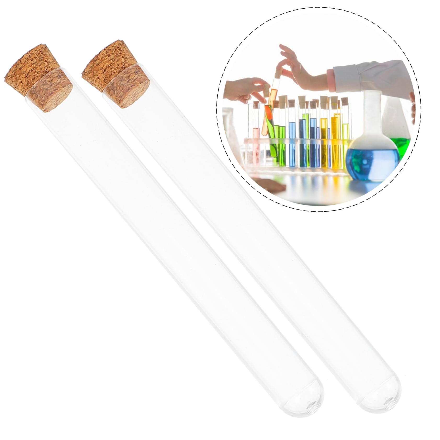 VILLFUL 30pcs Wooden Plug Test Tube Mini Beads Clear Container with Lid Test Tubes Tube with Cork Candy Beads Wish Test Tube Test Tube Jar Candy Containers Scientific Tube Plastic