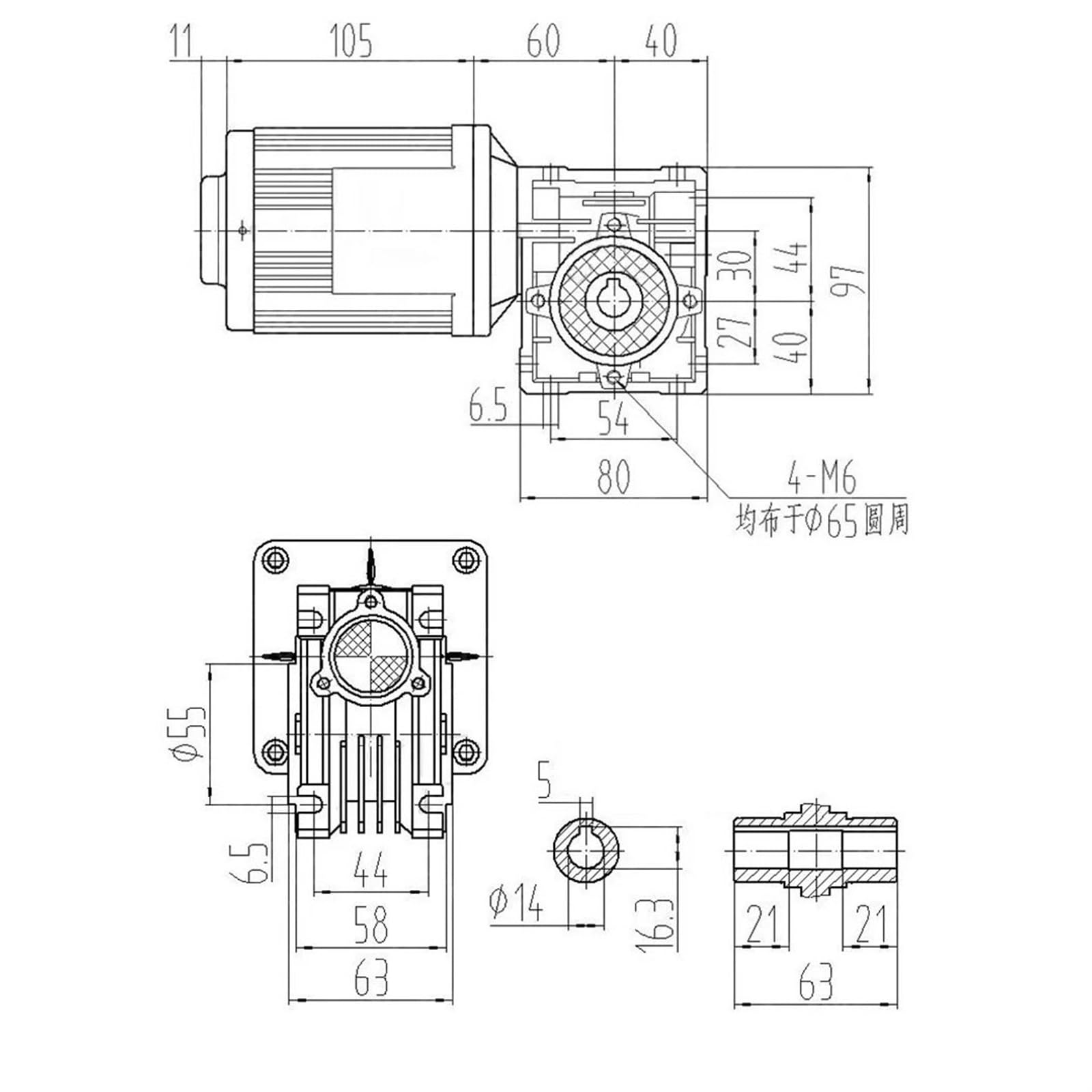 Schneckengetriebe, 1 Stück, 40 W, 220 V Wechselstrom, Dreiphasiger Drehzahlreglermotor, Rv30 Schneckengetriebemotor, Rollladenantrieb, 90 X 90 Mm Wechselstromgetriebe, Variable Untersetzung./