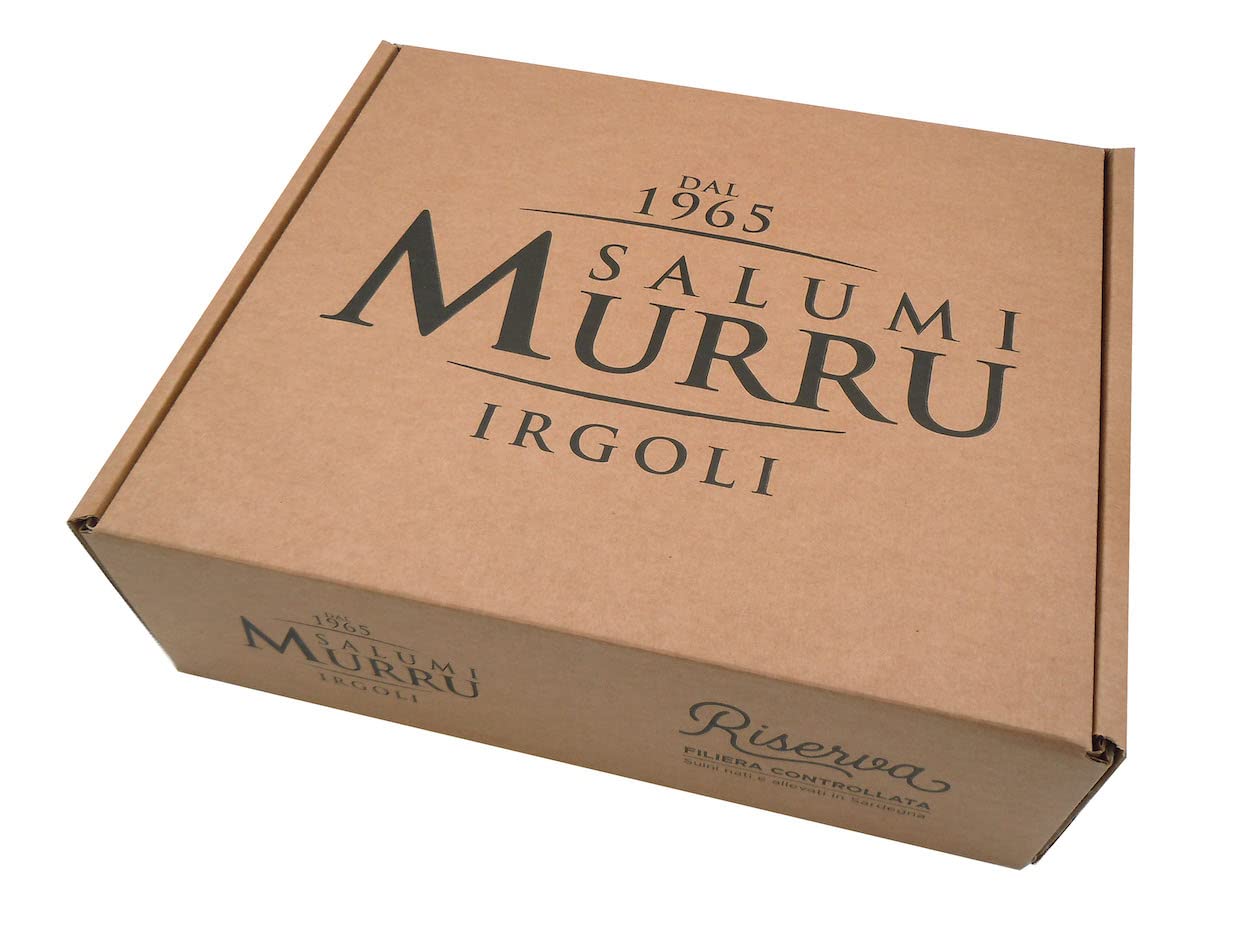 Salumi Murru| Irgoli| Box Aperitivo 1| Salsiccia sarda classica, Salame sardo, pancetta pepata, guanciale e vassoio in sughero