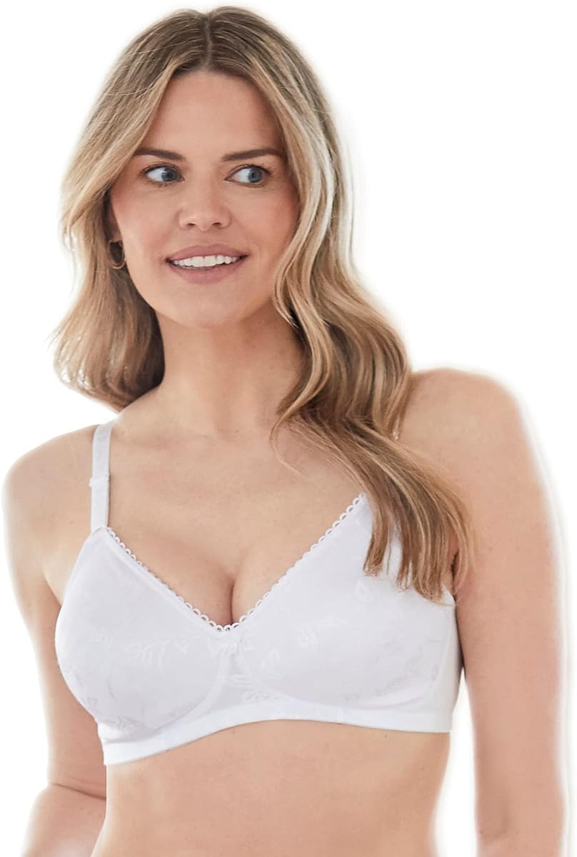 Bestform Women's 5006222 Floral Jacquard Wireless Soft Bra with Lightly-Lined Cups