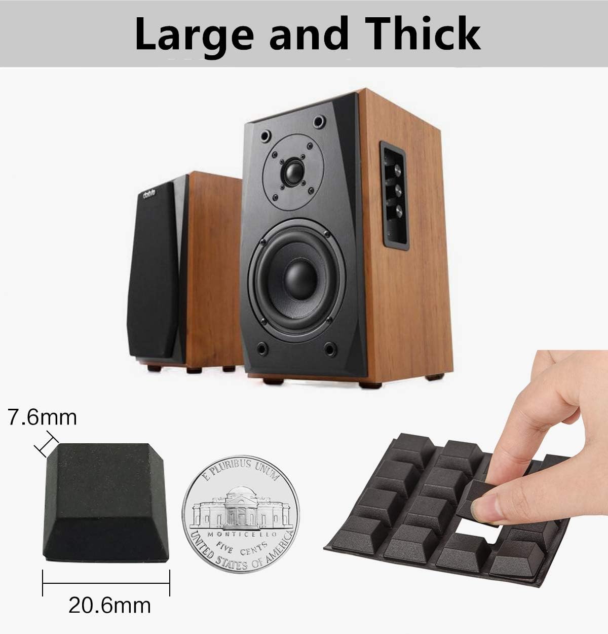 Rubber Feet for Electronics-Adhesive Rubber Feet 16PCS, Black Rubber Feet Adhesive, Stick On Rubber Feet, Rubber Bumpers Self Adhesive