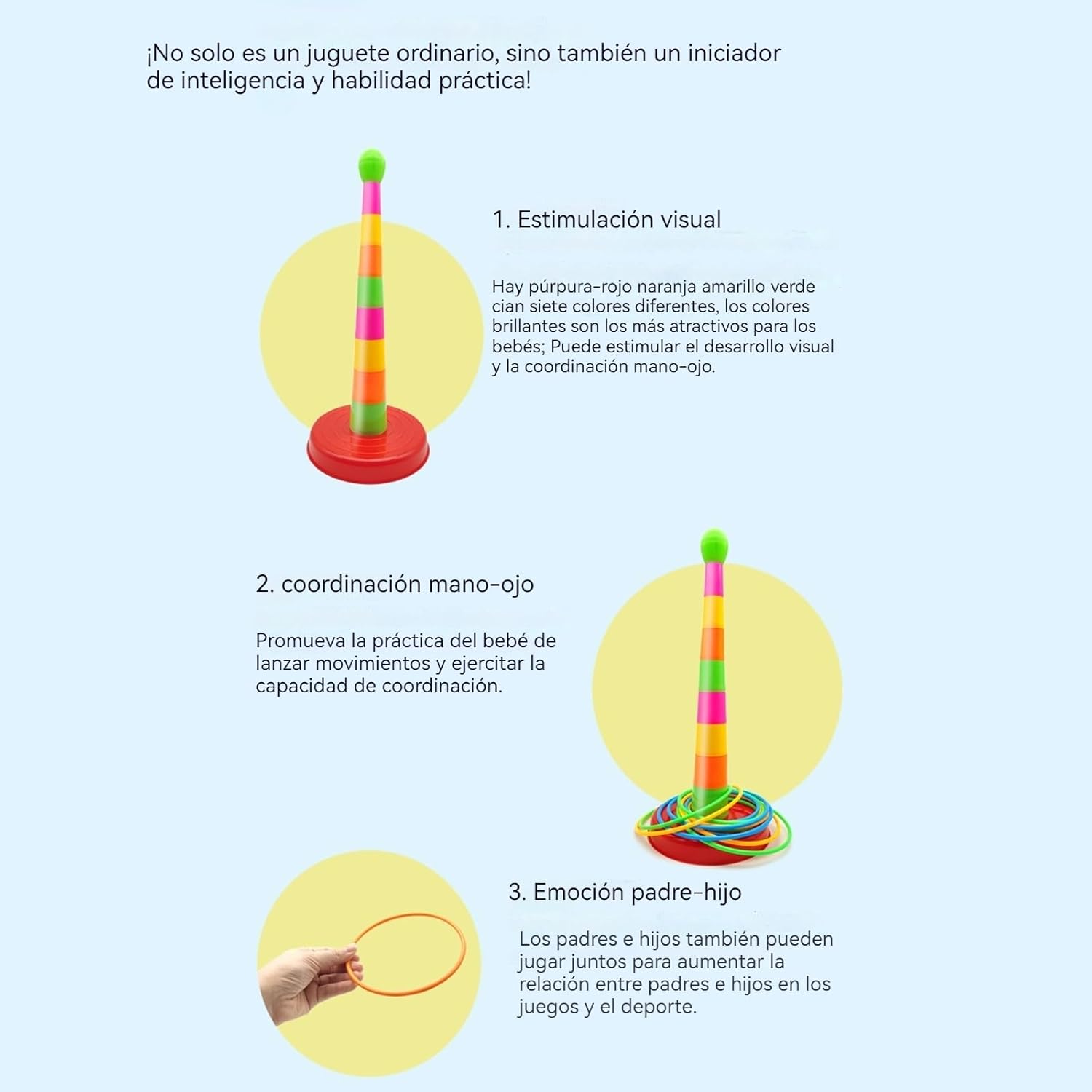 2 Color Columns + 48 Circles, Colorful Happy Circle Game,Children's Play Park, Christmas Party Birthday Party Gift. Suitable for Indoor Holiday Games Family Christmas Party Games