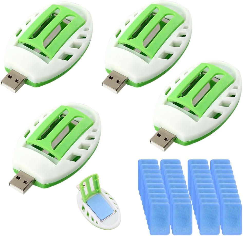 4 piezas USB repelente de mosquitos enchufable en 120 tabletas, mata mosquitos portátil con tabletas repelentes, para interiores y exteriores, matamoscas USB, eléctrico, senderismo, verano, hogar en