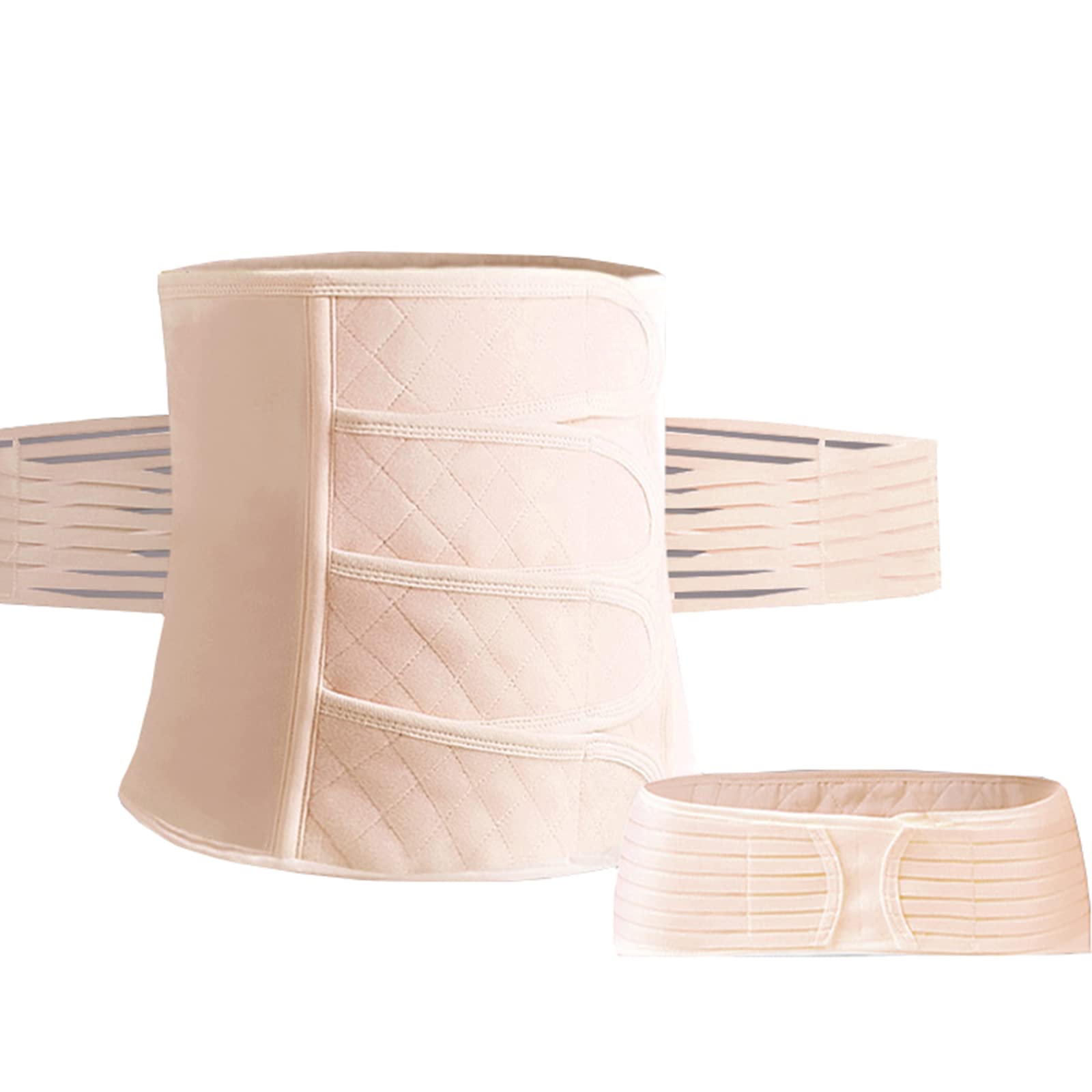 2 en 1 Soporte posparto Recuperación Vientre Envoltura Cintura Pelvis Posparto Vientre Binder C Sección Cinturón Postnatal Recuperación Soporte Banda Postnatal Abdominal Binder,2XL,Natural