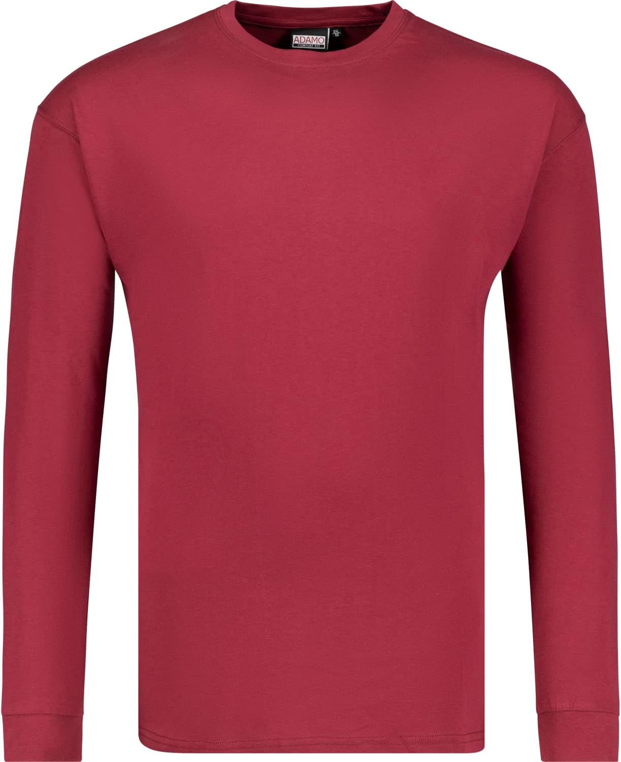 ADAMO Maglietta basic da uomo, a maniche lunghe, blu, con scollo rotondo, fino a taglie forti, 12XL, blu royal, 6XL