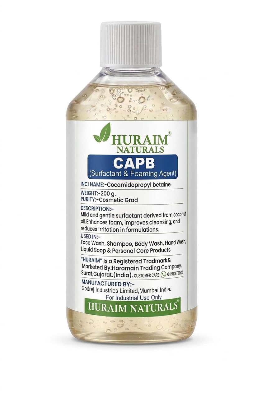 CAPB (Cocamidopropyl Betaine) Liquid – Mild Surfactant for Shampoo, Handwash, Facewash & Body Wash – High Foaming, Skin Friendly, Cosmetic Grade 200 gram-picture-19