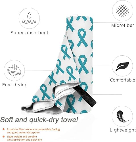 Miniatura 10 de Pink Ribbon - Toalla de playa de microfibra de gran tamaño y secado rápido (31.5 x 63 pulgadas), a prueba de arena, absorbente, compacta, manta de