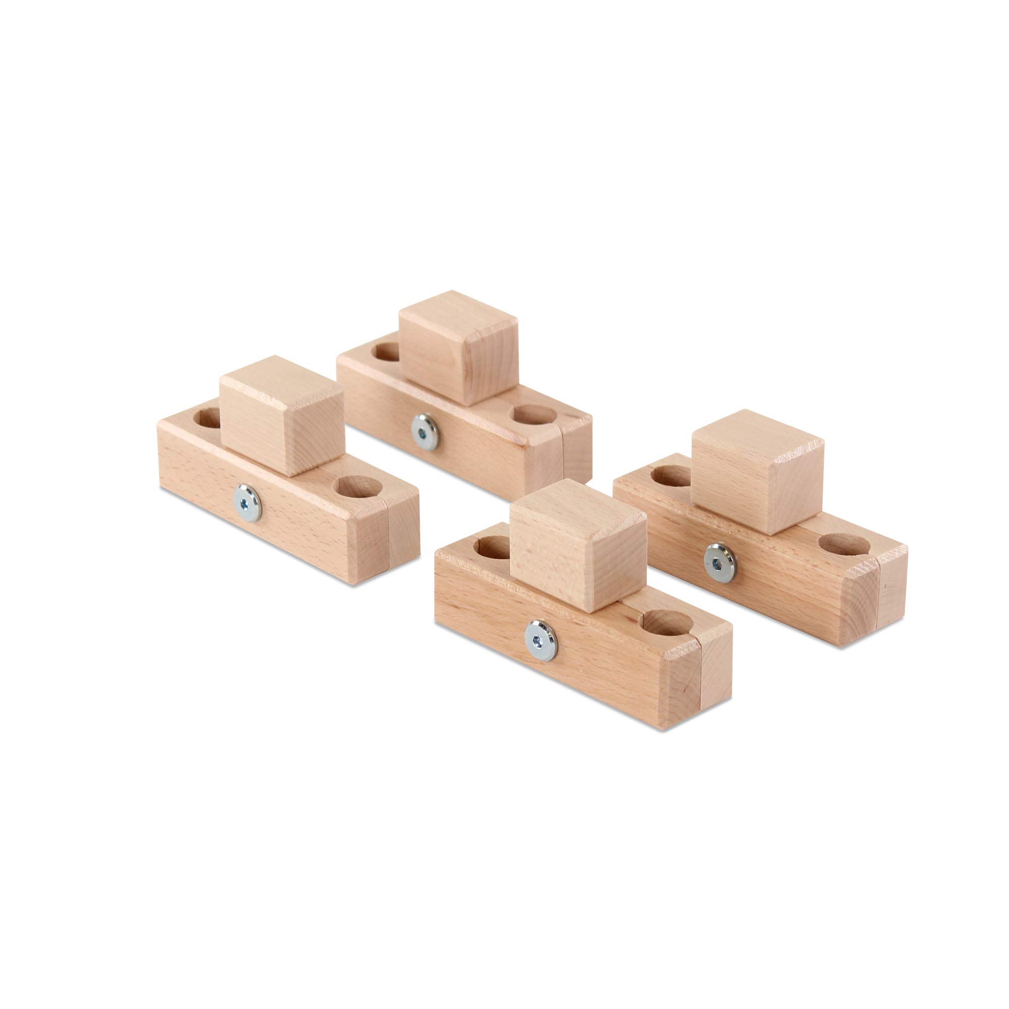 babybay Connection Parts for playpen Suitable for Model Original, Midi, Maxi, Boxspring, Light and Easy, Natural Varnished