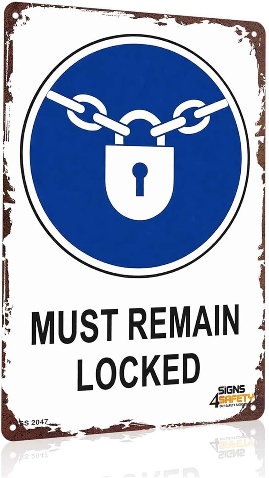 PKNVKZIDK Must Remain Locked Warning Humorous Tin Sign for Utility Room Cabinet Wall 8 X 12 in