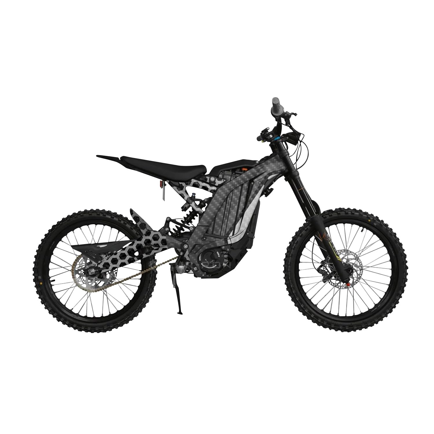 Carbon Fiber Surron Light Bee Graphics Kit Wrap - Hex Mono - Sur-Ron Skin - Premium 3M Vinyl Protective Wrap Decal Cover - Easy to Apply | Crafted in The USA by MightySkins