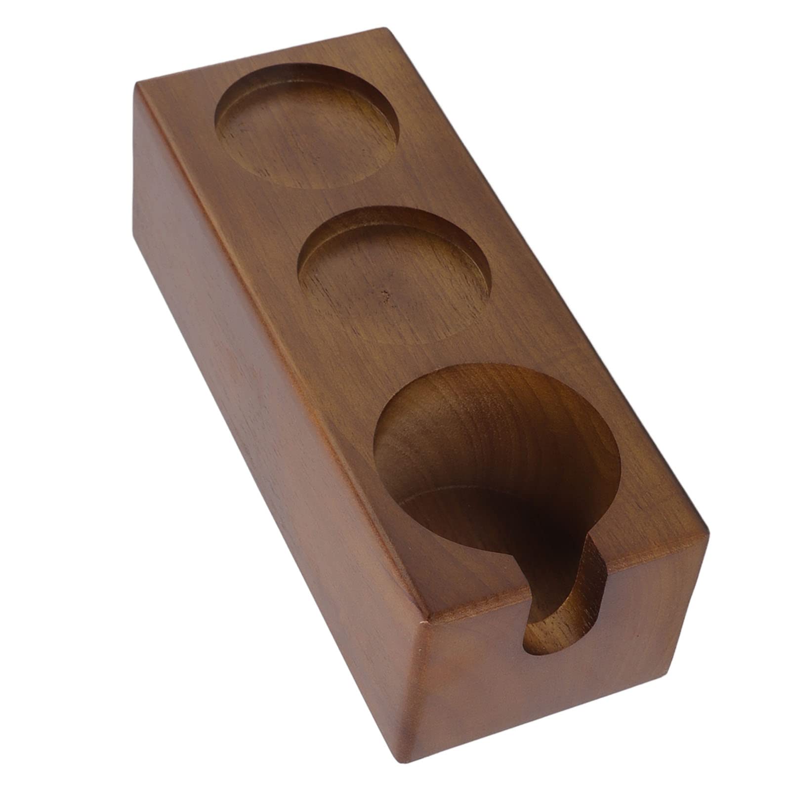 Buchenholz -Kaffeestampferhalter, stabile Pulver -Pressstation für 58/51 mm, 53/54 -mm -Kaffeemaschinegriffe, glatte Touch und dauerhaftes Kaffeezubehör für Home Bar und Café (Brown)