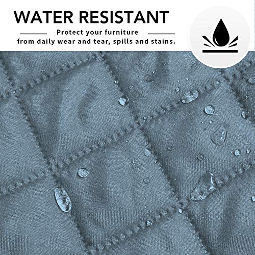 Image of Easy-Going Microfiber Sofa Slipcover L Shape Sofa Cover Sectional Couch Cover Chaise Lounge Cover Reversible Sofa Cover For Pets Kids Children Dog Cat (X-Large, Light Blue /Light Blue)