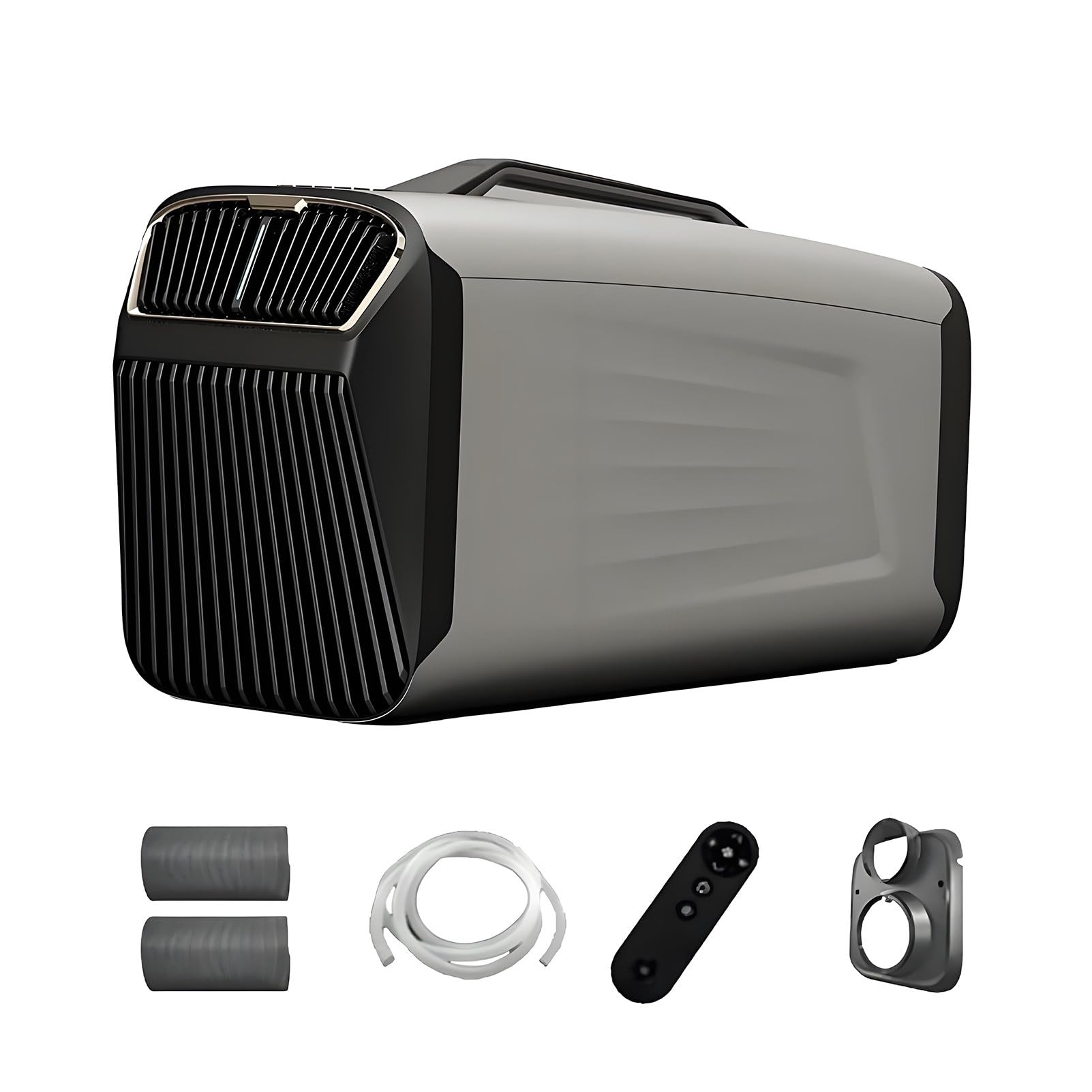 EpyGnom 5200 BTU 2-in-1 Portable Air Conditioner, Fast Cooling Dehumidifier, Touchscreen + Remote Control, 400W Quiet Camping AC Unit with Compressor, for Tent, RV Silver