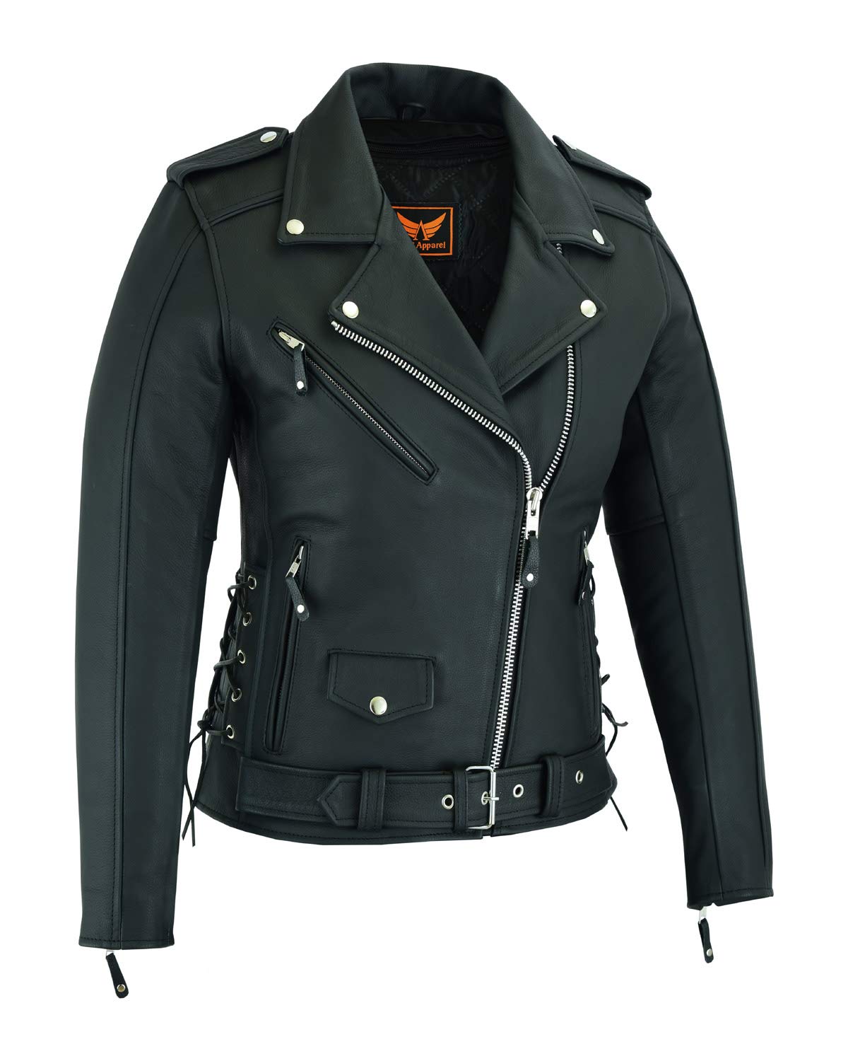 LuxHide Women Motorcycle Top-Grain Cow Hide Premium Thick Leather Jacket (X-Small)