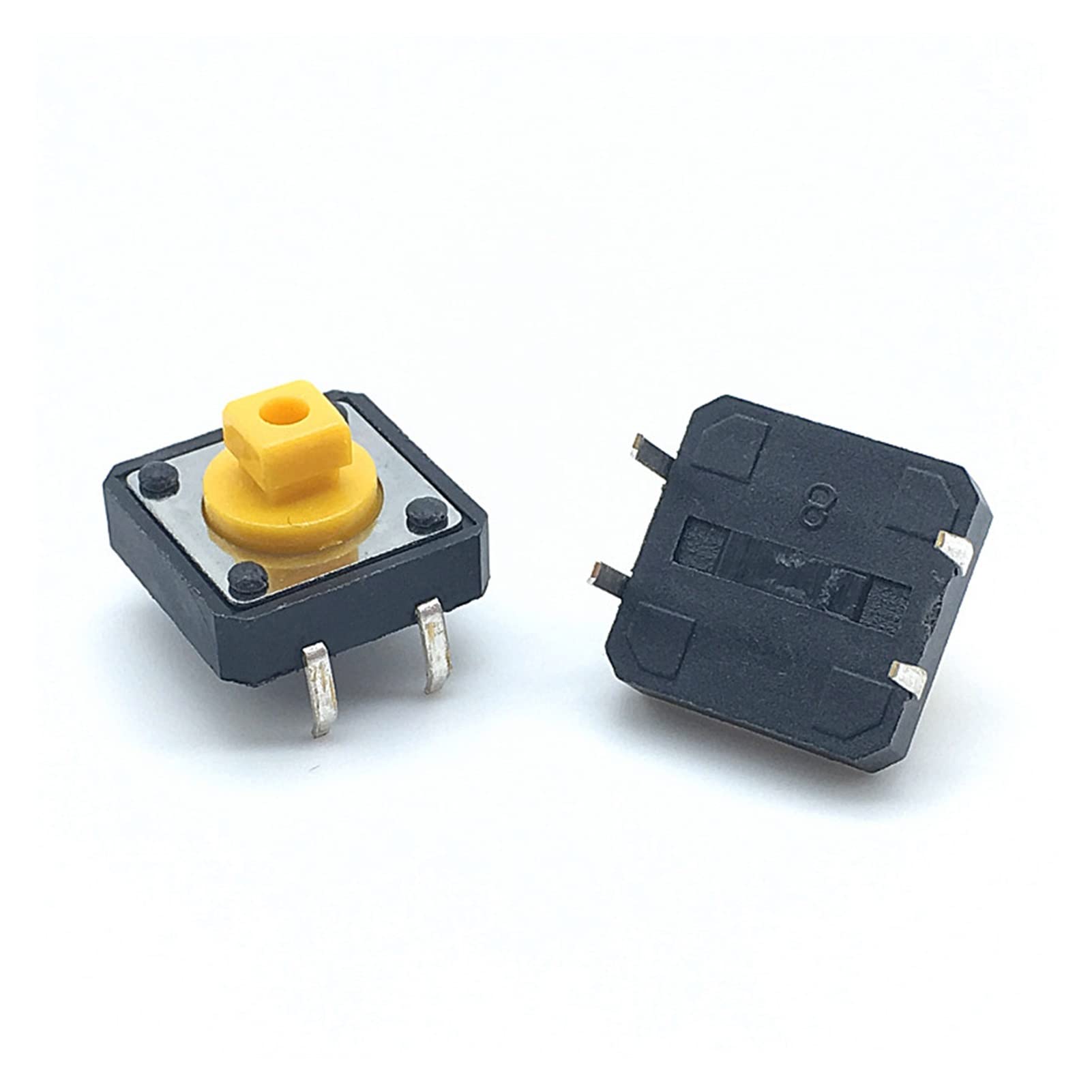 Interruttore tattile 200 pz/lotto 12 * 12 * 7.3mm 4pin Tattile Tatto Mini Interruttore a Pulsante 12x12x7.3mm 4p Micro Interruttore Pulsante Giallo con Manopola (Color : Without Knob)