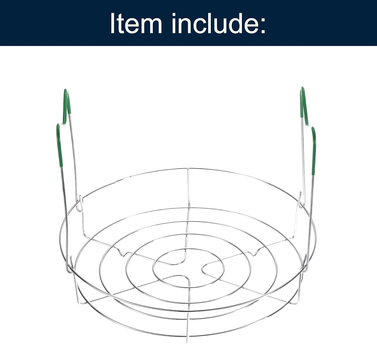 uxcell 11" Canning Rack, Stainless Steel Steamer Canning Jar Rack with PVC Handles for Mason Jars Ball Jars, Green