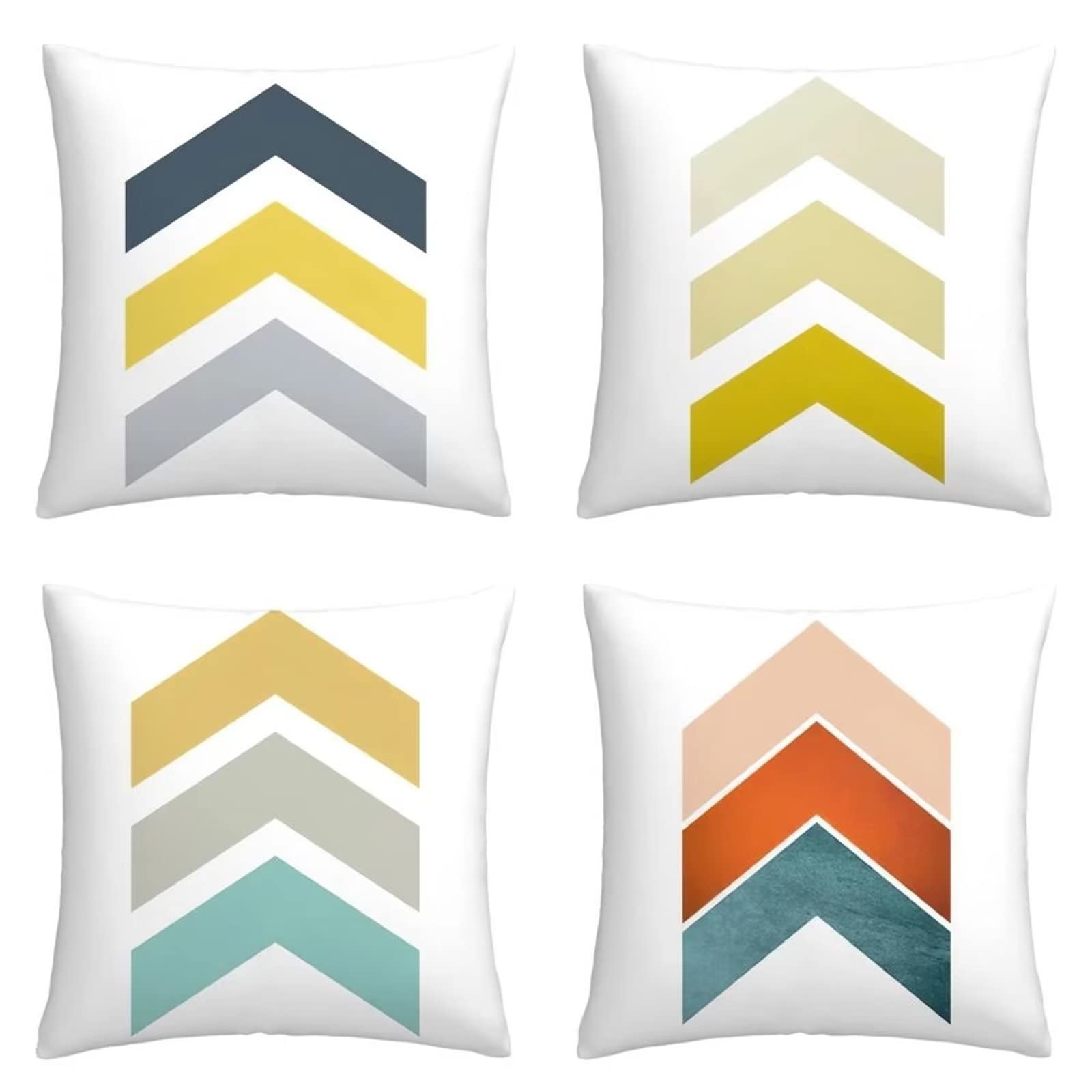 Cojines 65x65cm Almohada Blanca Cojines Decorativos para Sofa Moderna Decorativa Cojín Juego de 4 para Decoración Hogar Soft Almohadas cuadradas Funda de Cojín