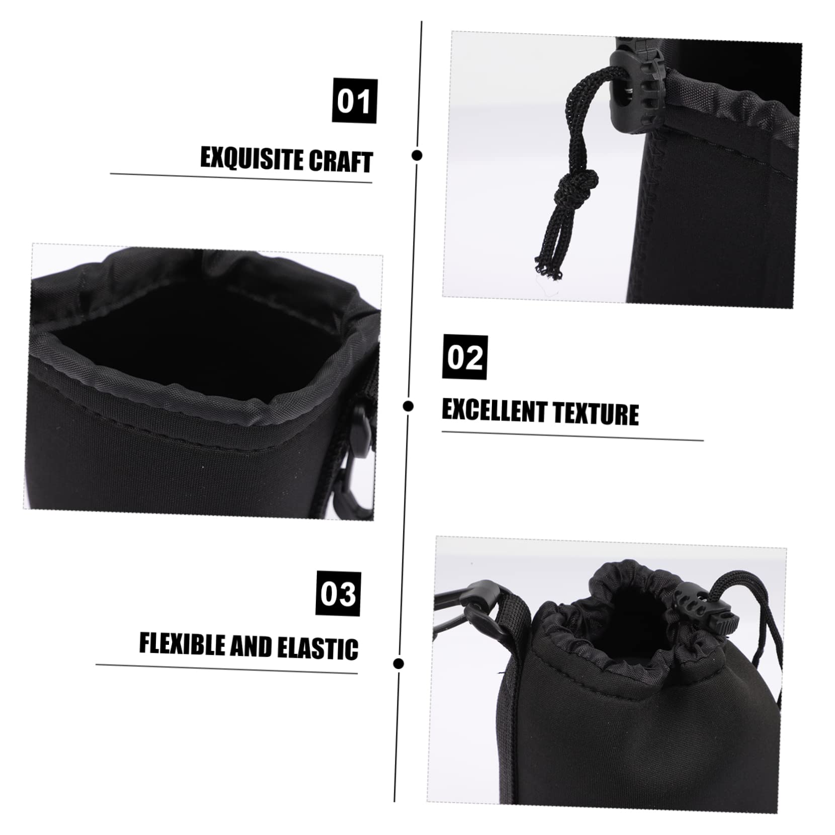 KOMBIUDA 4piezas Caja De Lente De Cámara Funda Protectora De Neopreno para Lentes De Cámara Viajes