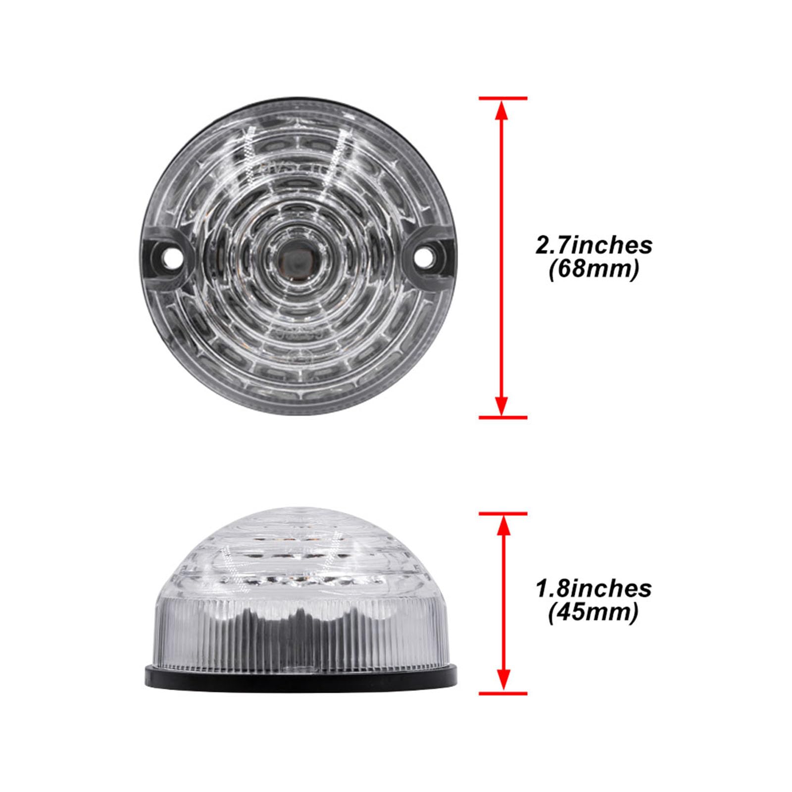 Defender LED Rücklicht - 2 Stück 73mm Klarglas Rot Hinten Led Rücklicht Bremsleuchten für Land Rover 90 110 1983-1990 Defender 1990-2016