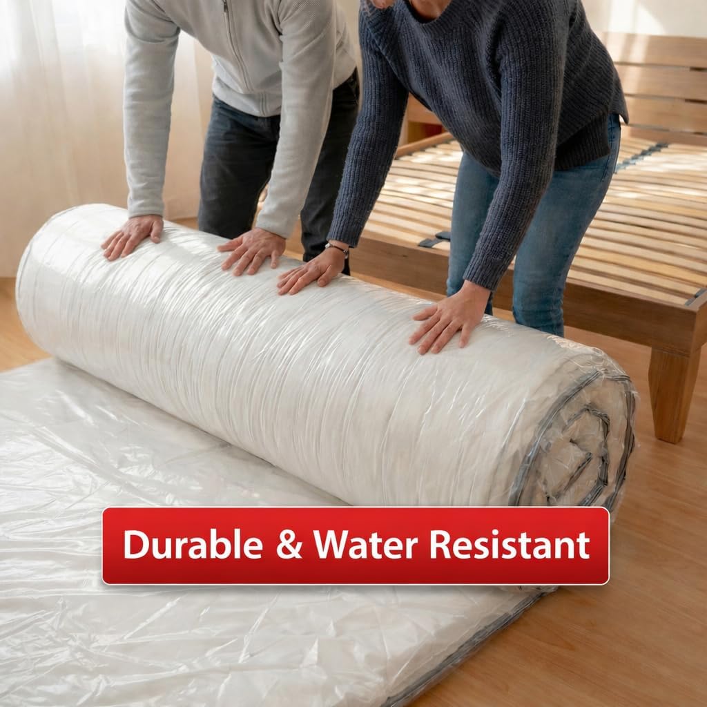 Hefty Shrink-Pak Mattress Bags for Moving - King/California King Size | Heavy Duty & Water Resistant Vacuum Compression Mattress Bag, Storage Protection Mattress Cover for Moving