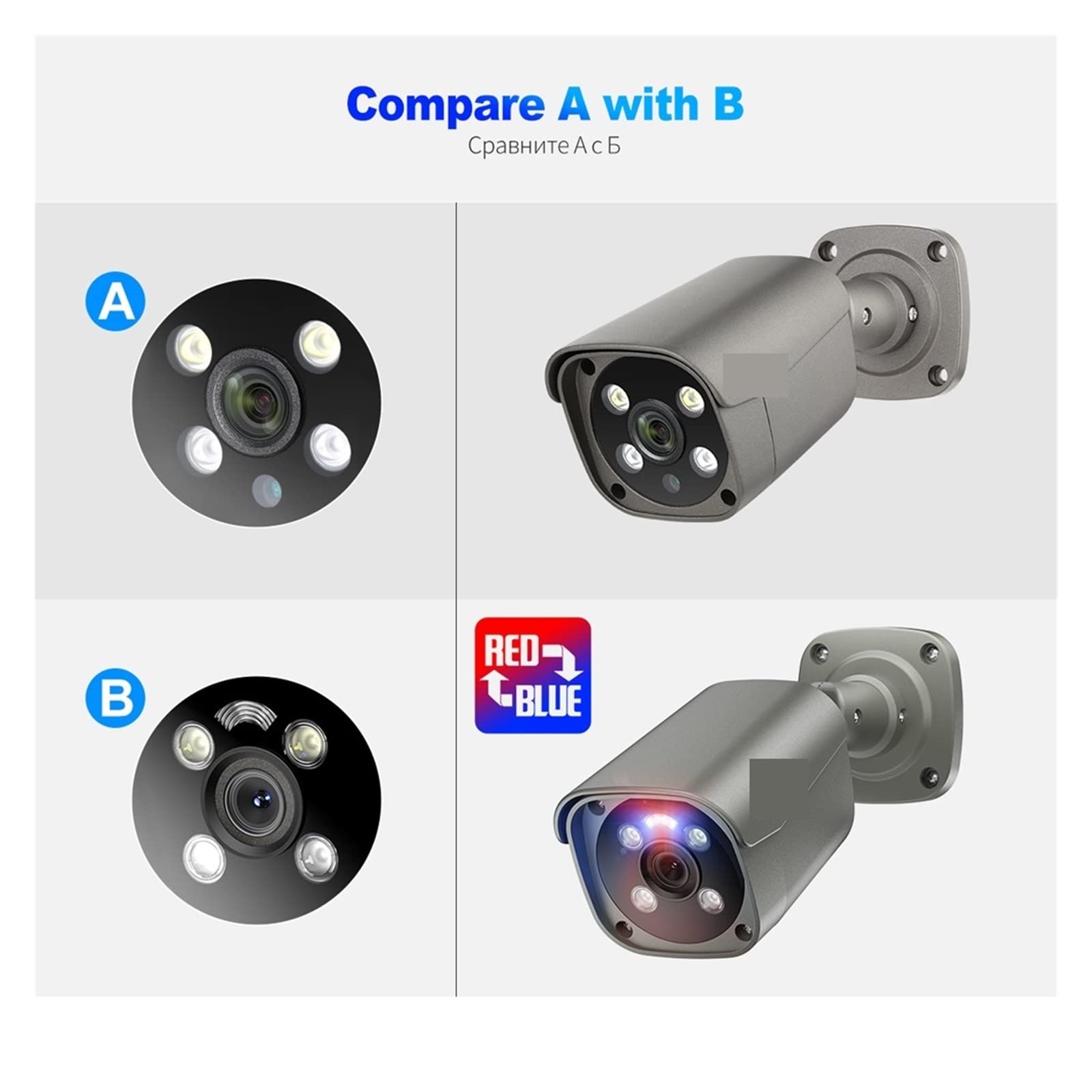 Sistema De Cámara PoE Smart Ai Visión Nocturna A Todo Color Detección Facial Video Kit De Vigilancia De Seguridad FáCil De Instalar(2T,8CH 2pcs Camera 5MP)