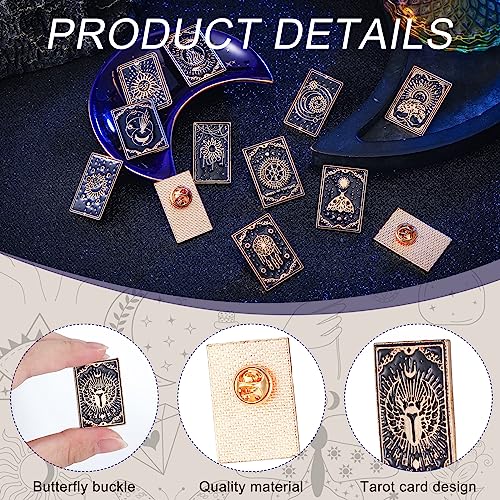 Batiyeer 26 Pcs Tarot Card Enamel Pins Bulk Cute Enamel Brooch Kit Tarot Card Pins Gothic Divination Brooch Decor Lapel Badge for Bag Backpacks Clothing3