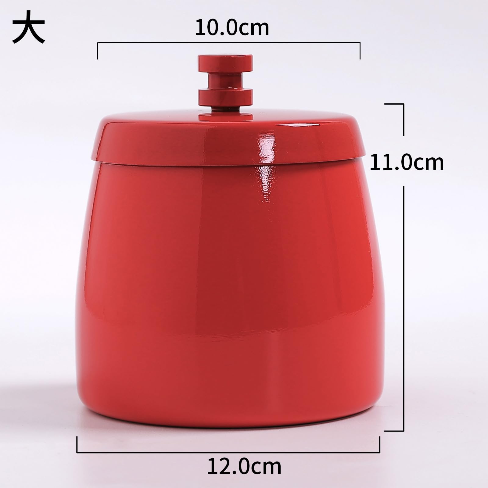 VVMONEタバコ用蓋付き灰皿、ステンレススチール製無煙防風灰皿、滑り止めマット付き、屋内と屋外に最適 (レッド, 10 X 8.0 X 9.7cm) - 2