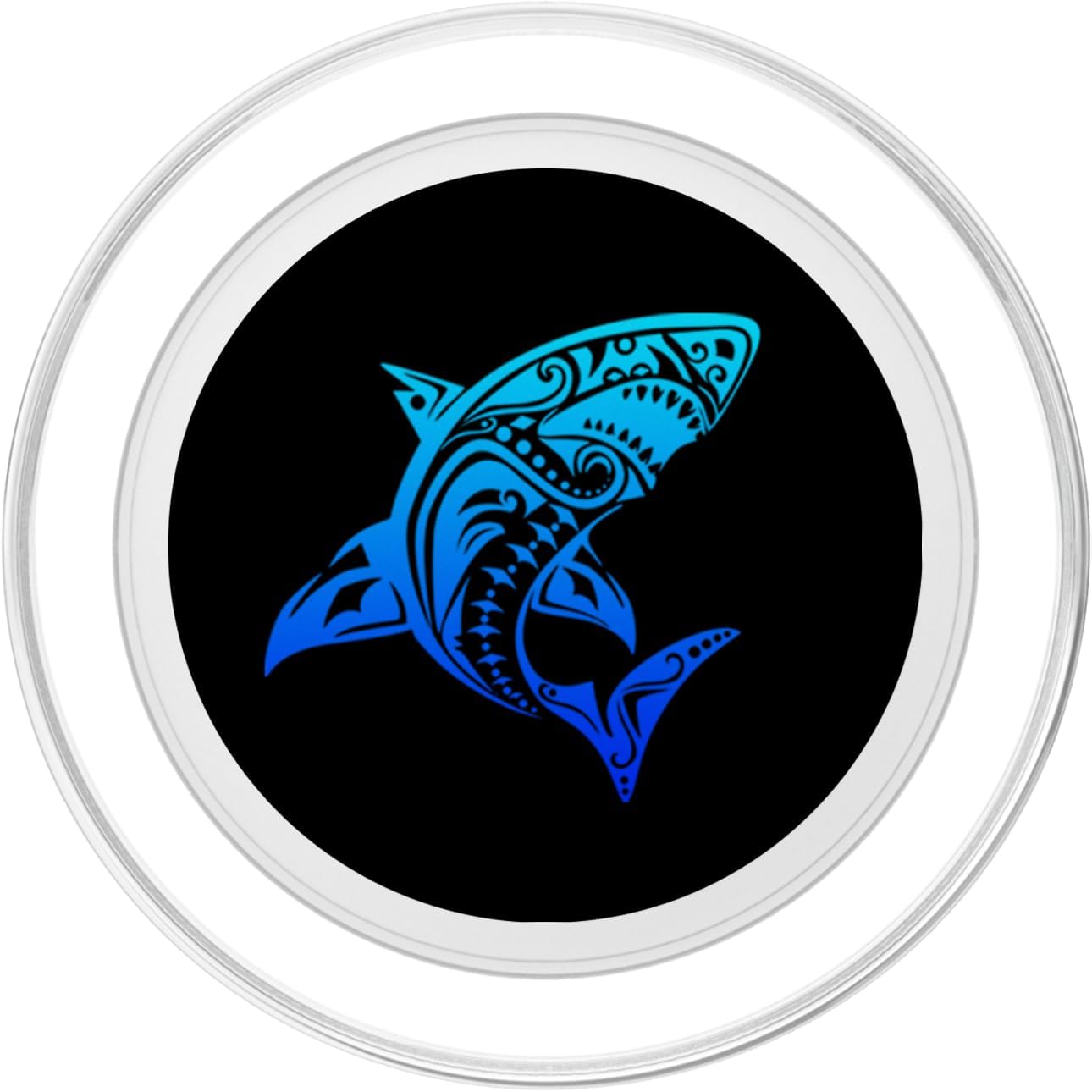 Polynesian Tribal Shark Design PopSockets MagSafe PopGrip for iPhone