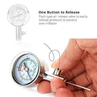 Ball Air Pressure Gauge Heavy Duty Metal Made Air Watch Test and Adjust The Pressure for Football Soccer Rugby Basketball Volleyball, Etc