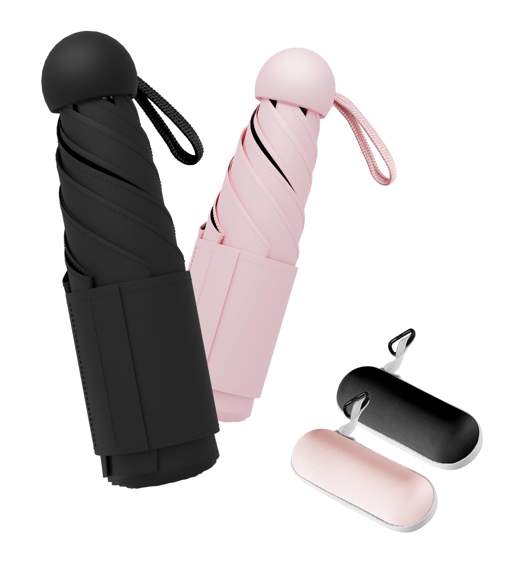 LILAC Travel Mini Umbrella Compact Small & Lightweight, UV Rain Protection, Pocket-Sized Folding Umbrellas with Quickdraw & Case for Men Women & Kids